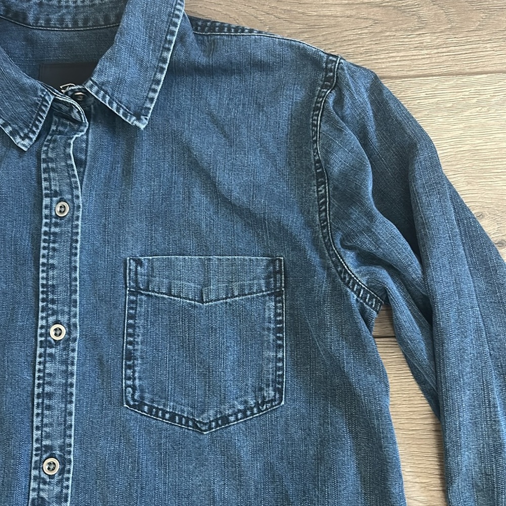 RAILS Ingrid Dark Vintage Wash Chambray Top Size Small - Picture 4 of 7
